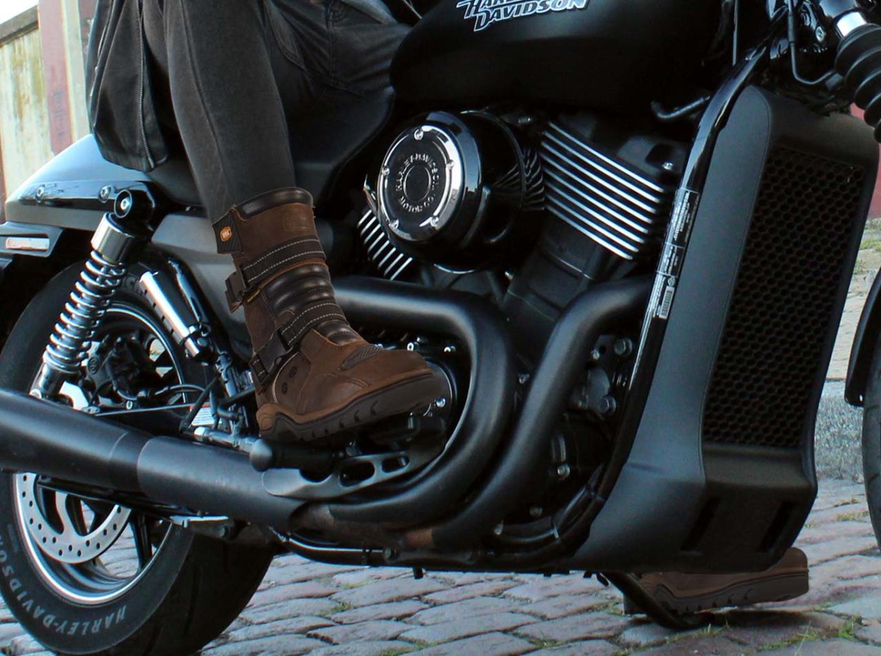 Protective motorcycle boots for riding safety